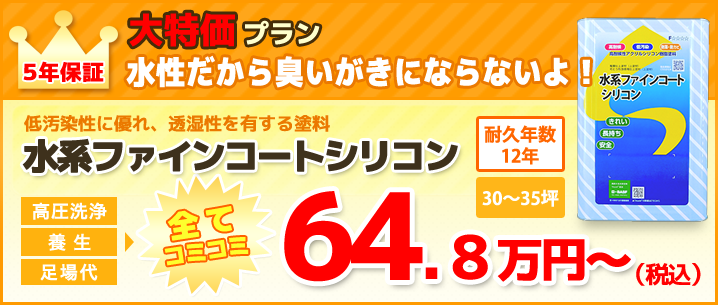 大特価プラン　水系ファインコートシリコン